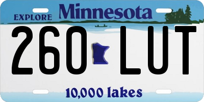 MN license plate 260LUT