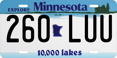 MN license plate 260LUU
