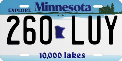 MN license plate 260LUY