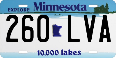 MN license plate 260LVA