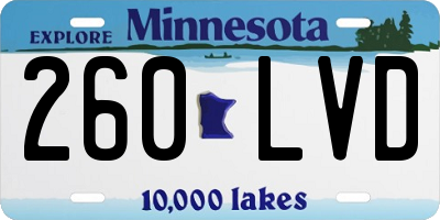 MN license plate 260LVD