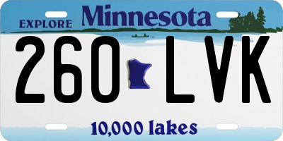MN license plate 260LVK