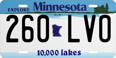 MN license plate 260LVO