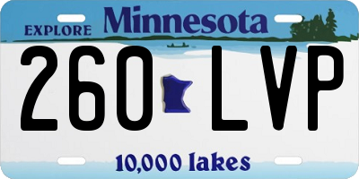 MN license plate 260LVP