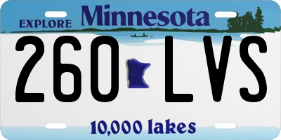 MN license plate 260LVS