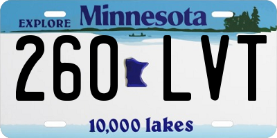 MN license plate 260LVT