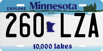 MN license plate 260LZA