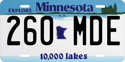 MN license plate 260MDE