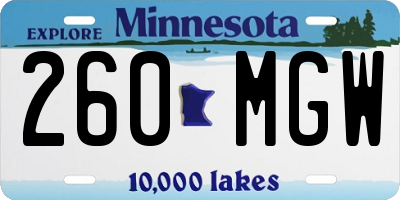MN license plate 260MGW