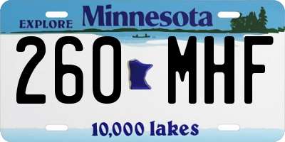 MN license plate 260MHF