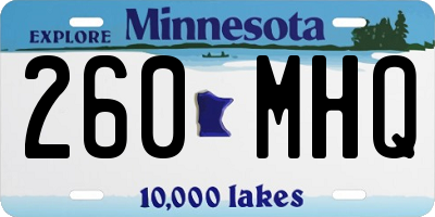 MN license plate 260MHQ