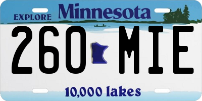 MN license plate 260MIE