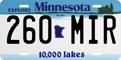 MN license plate 260MIR