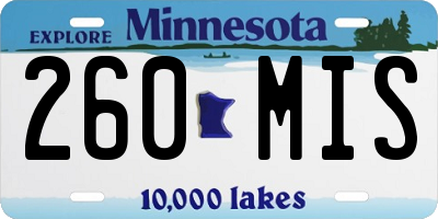 MN license plate 260MIS