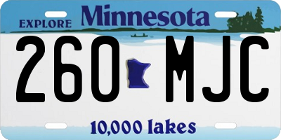 MN license plate 260MJC