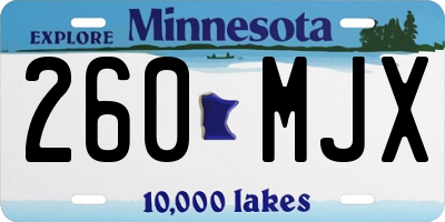 MN license plate 260MJX