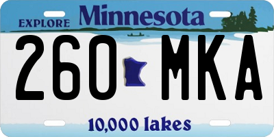 MN license plate 260MKA