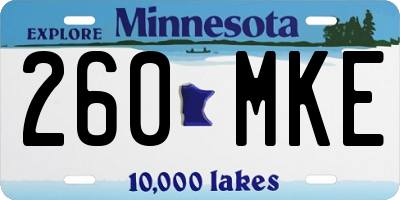 MN license plate 260MKE