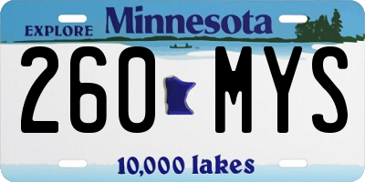 MN license plate 260MYS