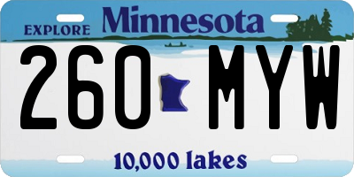 MN license plate 260MYW