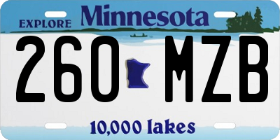 MN license plate 260MZB
