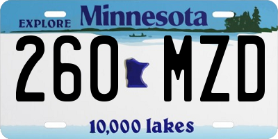 MN license plate 260MZD
