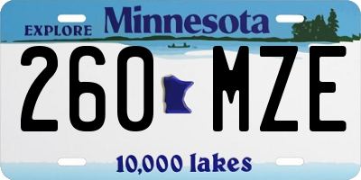 MN license plate 260MZE