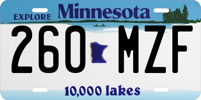 MN license plate 260MZF