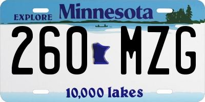 MN license plate 260MZG