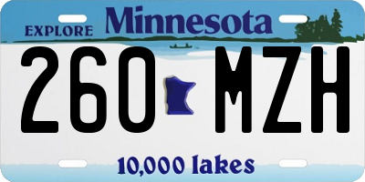 MN license plate 260MZH