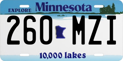 MN license plate 260MZI