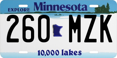 MN license plate 260MZK