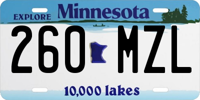 MN license plate 260MZL