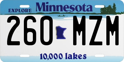MN license plate 260MZM