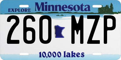 MN license plate 260MZP
