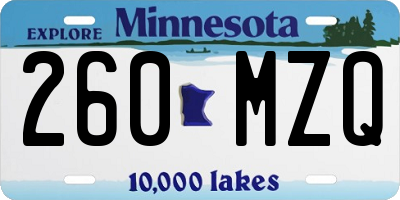 MN license plate 260MZQ