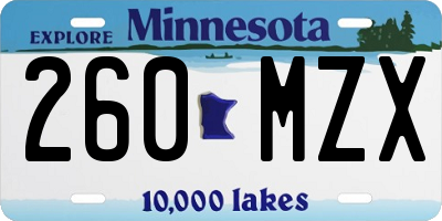 MN license plate 260MZX