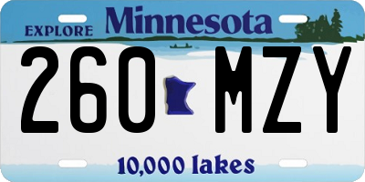 MN license plate 260MZY