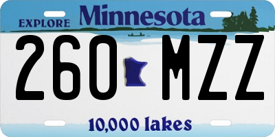 MN license plate 260MZZ