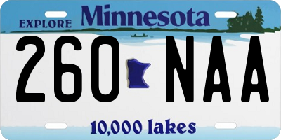 MN license plate 260NAA