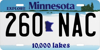 MN license plate 260NAC