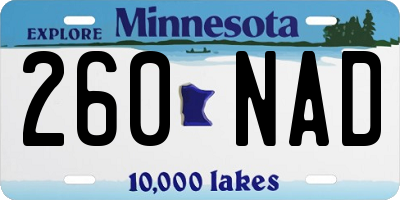 MN license plate 260NAD