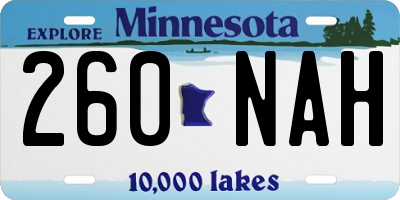 MN license plate 260NAH