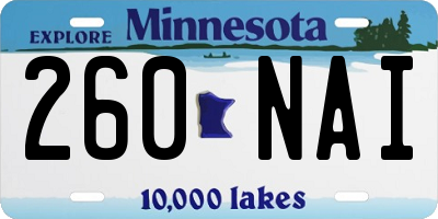MN license plate 260NAI