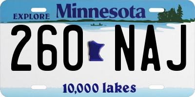 MN license plate 260NAJ
