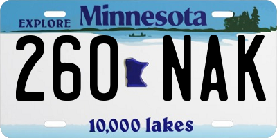 MN license plate 260NAK