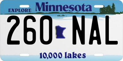 MN license plate 260NAL
