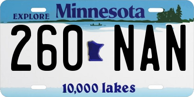 MN license plate 260NAN