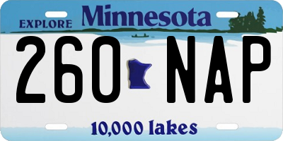 MN license plate 260NAP