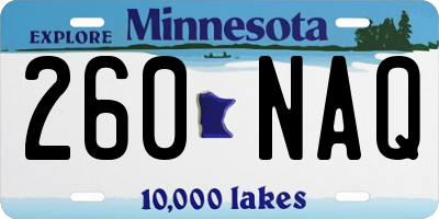 MN license plate 260NAQ